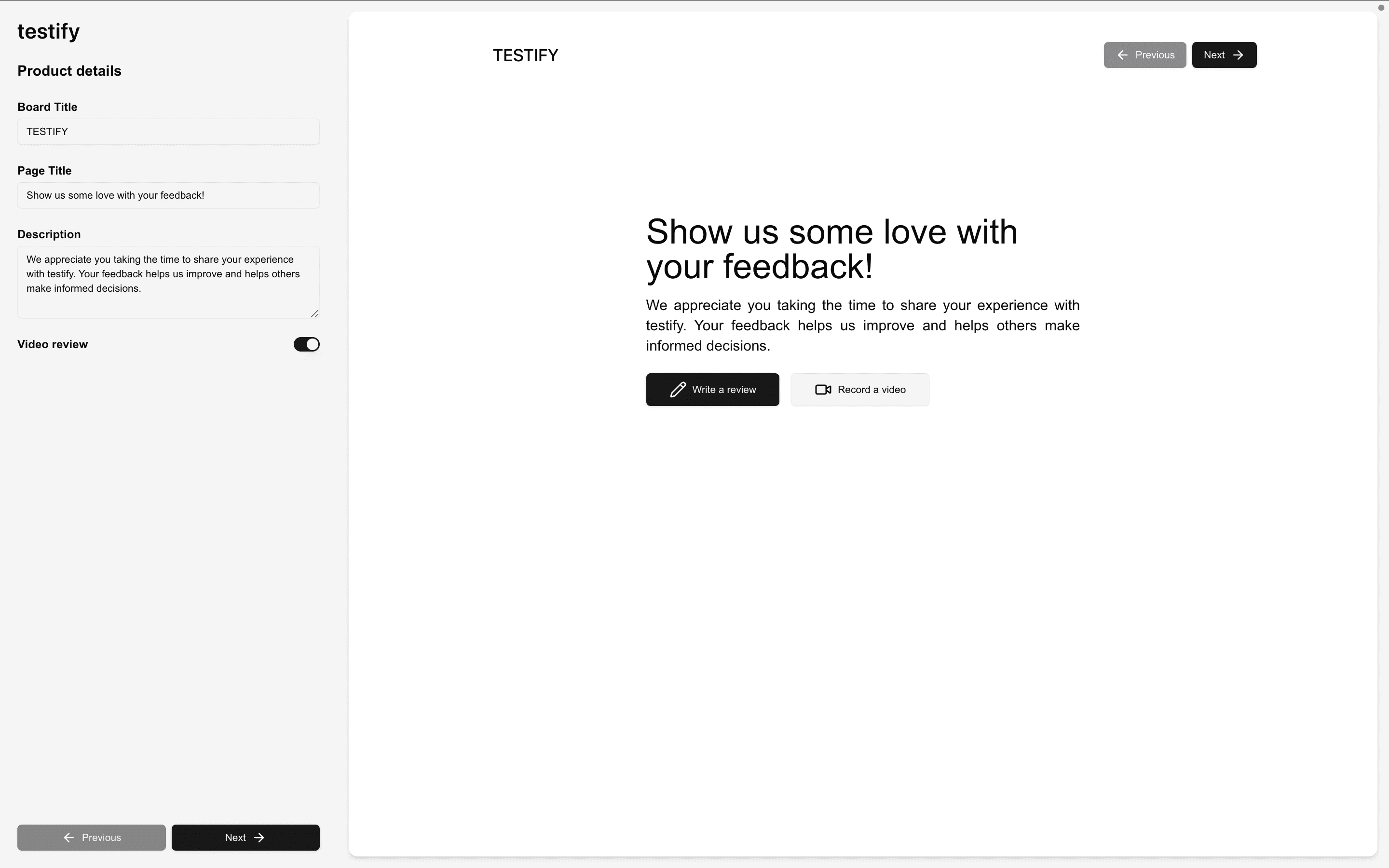 Upload data interface demonstration
